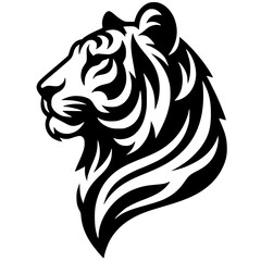 Tiger portrait silhouette