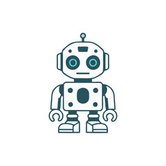 Flat Design Robot Illustrations - Digital Future and AI