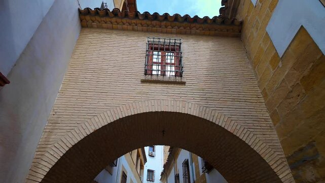 Beautiful stone village with arches in the narrow streets in Baeza, a World Heritage Site