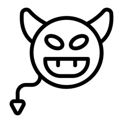 Devil Grin Line Icon