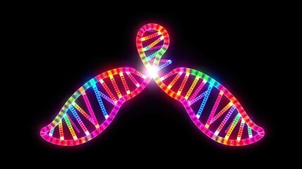 Rainbow DNA Helix Genetics Science Biology Molecular Structure Abstract Background