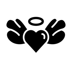 Obraz premium Wings love Solid Icon