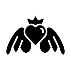 Wings love Solid Icon
