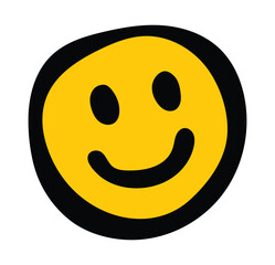 smiley face symbol, smiley face emoji hand-drawn vector stock
