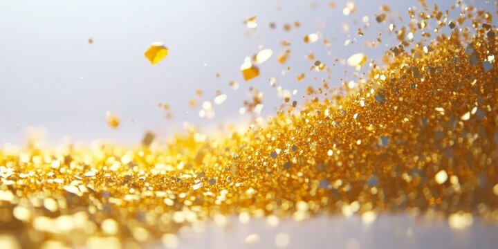 Gold particles cascading