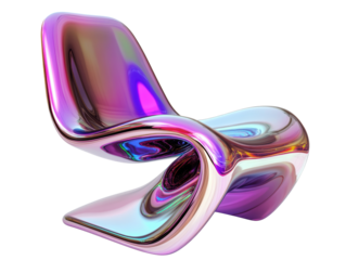 Isolated Iridescent Abstract Modern Chair