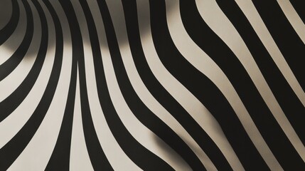 Abstract Black and Beige Wavy Lines Pattern Design: A Stunning Visual Art Piece