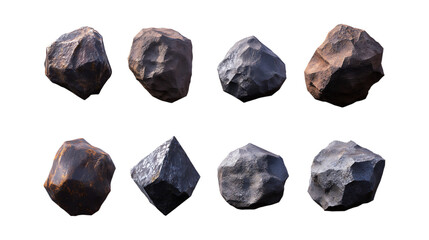 Pack Meteor Set on Transparent Background for Space Art, Astronomy Illustrations, and Cosmic Designs