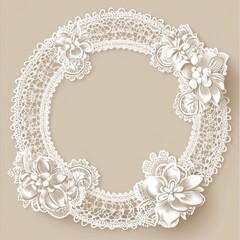 Ornate Lace Frame with Floral Design