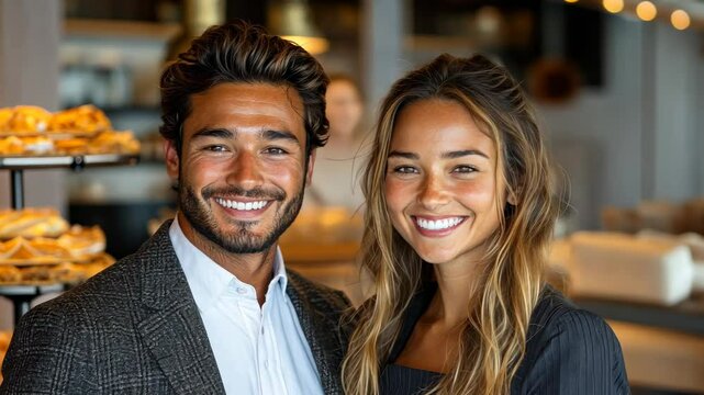 Smiling Couple in a Bakery