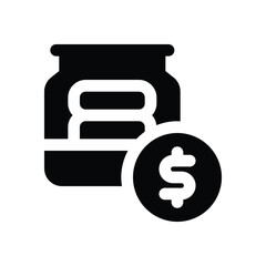 funel glyph icon. Strong and solid vector icon for websites, mobile interfaces, presentations, and visual branding. High quality and easy to edit.