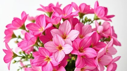 Fototapeta premium A bouquet of pink flowers adds a pop of color to a white arrangement, flowers, spring, petals