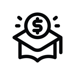 education loan  line icon. Clean and minimalist vector icon for websites, mobile apps, presentations, and logos. Fully scalable and customizable for any project.