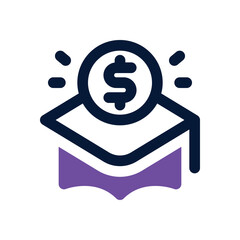 education loan dual tone icon. Sleek and modern vector icon for websites, mobile apps, marketing materials, and corporate design. Fully scalable and ready to use.