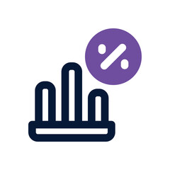 bar chart dual tone icon. Sleek and modern vector icon for websites, mobile apps, marketing materials, and corporate design. Fully scalable and ready to use.