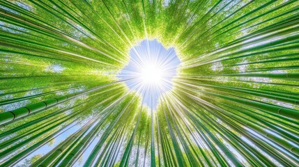 Sunlit Bamboo Forest, Japan