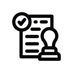 approved line icon. Clean and minimalist vector icon for websites, mobile apps, presentations, and logos. Fully scalable and customizable for any project.