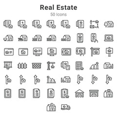 50 icons collection about real estate related topics