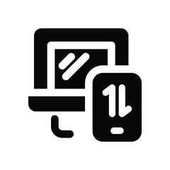 device glyph icon. Strong and solid vector icon for websites, mobile interfaces, presentations, and visual branding. High quality and easy to edit.