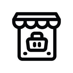 digital merchandising line icon. Clean and minimalist vector icon for websites, mobile apps, presentations, and logos. Fully scalable and customizable for any project.