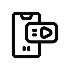 Obraz premium video player line icon. Clean and minimalist vector icon for websites, mobile apps, presentations, and logos. Fully scalable and customizable for any project.