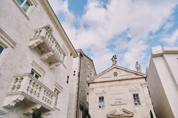 Facade of the Church of St. Mark the Apostle. Perast, Montenegro