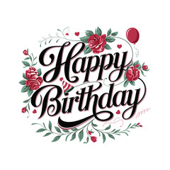 Happy Birthday  logo design Illustration 