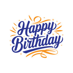Happy Birthday  logo design Illustration 