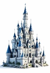vector illustration of castle isolated on white background. Generate AI