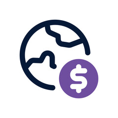 financial global dual tone icon. Sleek and modern vector icon for websites, mobile apps, marketing materials, and corporate design. Fully scalable and ready to use.