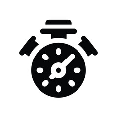 stopwatch glyph icon. Strong and solid vector icon for websites, mobile interfaces, presentations, and visual branding. High quality and easy to edit.