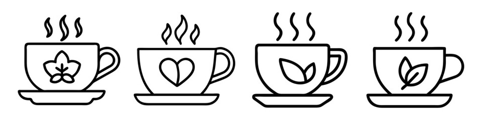healing tea icon, healing tea line art - simple line art of healing tea, perfect for healing tea logos and icons