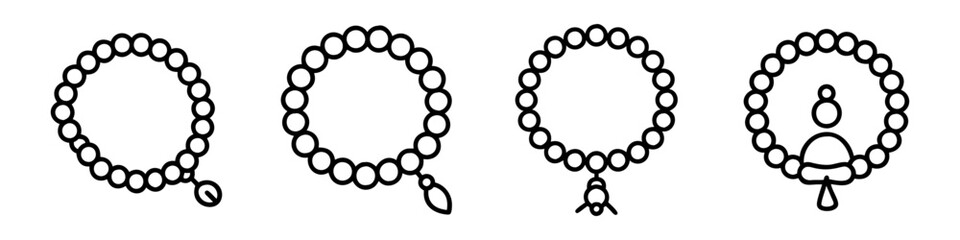 meditation beads icon, meditation beads line art - simple line art of meditation beads, perfect for meditation beads logos and icons