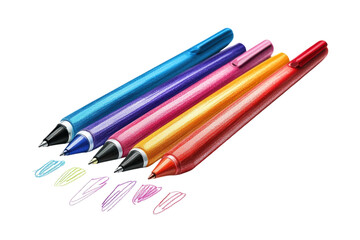 Sparkling Glitter Pens Ready To Unleash A Rainbow Of Creativity And Joy, Showcasing Vibrant Colors Against A Clean Isolated on Transparent Background