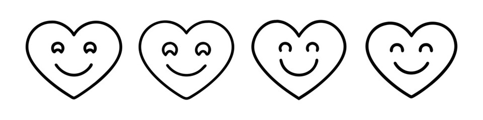 Obraz premium smiling heart icon, smiling heart line art - simple line art of smiling heart, perfect for smiling heart logos and icons