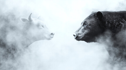 Bull and bear - Stock market concept