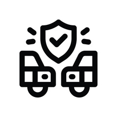 car accident line icon. Clean and minimalist vector icon for websites, mobile apps, presentations, and logos. Fully scalable and customizable for any project.