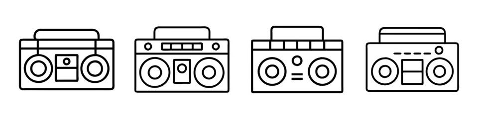 boombox icon, boombox line art - simple line art of boombox, perfect for boombox logos and icons