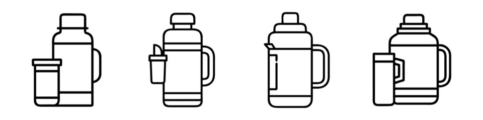 vintage thermos icon, vintage thermos line art - simple line art of vintage thermos, perfect for vintage thermos logos and icons