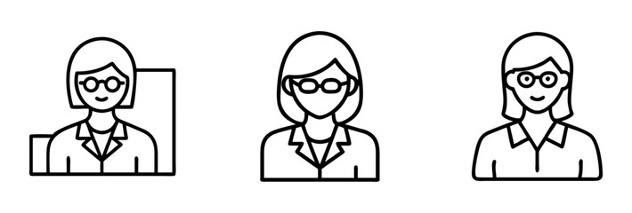 woman teacher icon, woman teacher line art - simple line art of woman teacher, perfect for woman teacher logos and icons