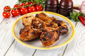 Hot and tasty chicken drumstick barbecue