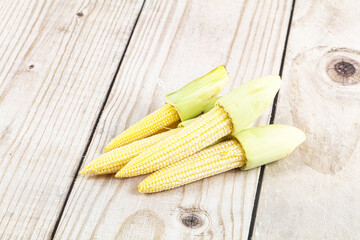 Small young baby corn heap