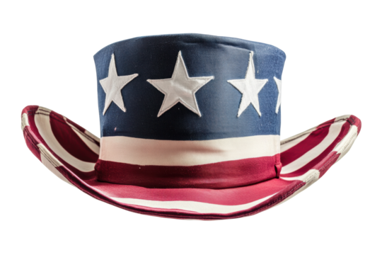 Isolated Patriotic Stars and stripes Hat tilted