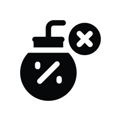bomb tax glyph icon. Strong and solid vector icon for websites, mobile interfaces, presentations, and visual branding. High quality and easy to edit.