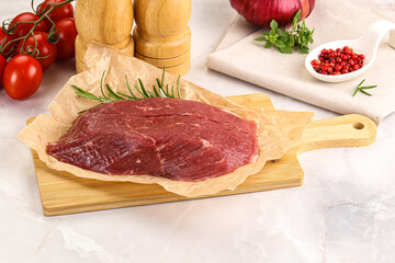 Raw beef meat uncocked steak