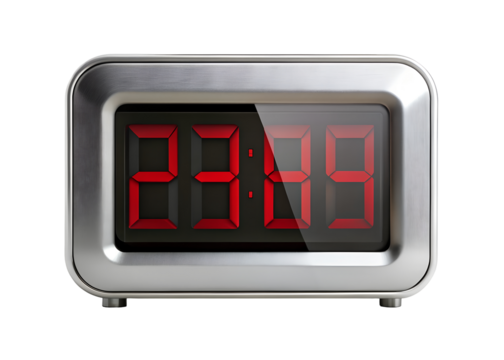 bold digital clock clipart image on transparent background