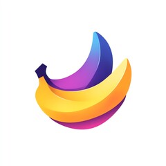 VibrantDuoBananasModernMinimalistDesignColorfulFruitAbstractArtGraphicDesign