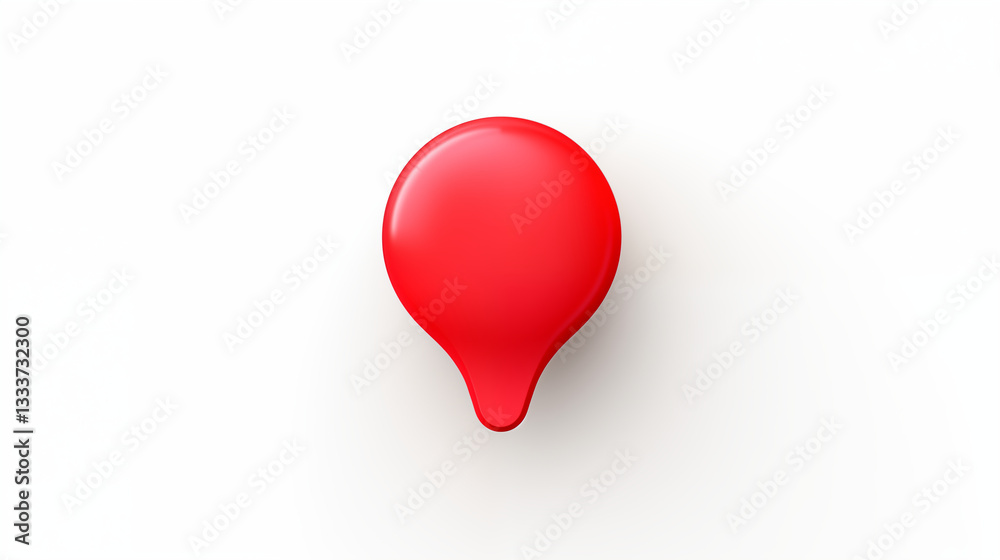 Poster red 3d map pin icon location marker gps pointer navigation symbol white background