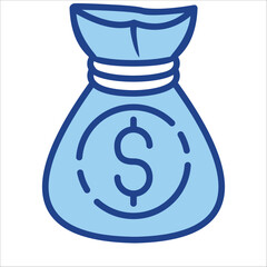 Money Bag Icon Single Vector Collection 