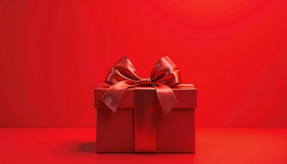 red gift box with ribbon